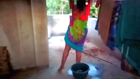 Indian solo girl in white dress and hair gets fucked