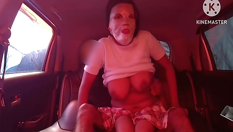 Indian babe with big tits fucks on the road in homemade video