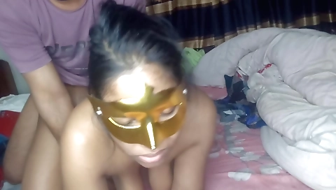 Stepbrother and his wife play around in the kitchen