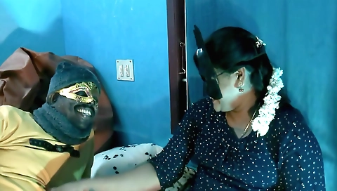 Indian babe takes care of her pussy by touching her body