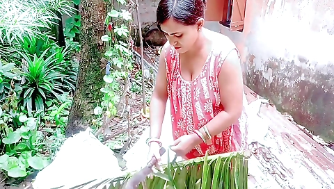 Indian stepsister and her husband fuck in the kitchen