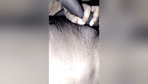 Busty Indian girl with hairy pussy is getting a big dildo inserted